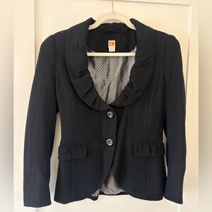 BOSS ORANGE | women’s black blazer Y2K ruffle detail feminine tailored XS-S